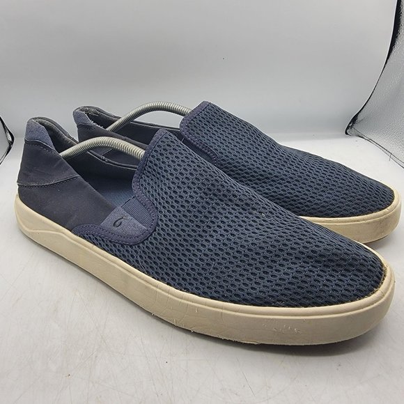 Olukai Lae Ahi Mens 13 Blue Slip On Sneakers Shoes Casual Walking 10443-TFTF